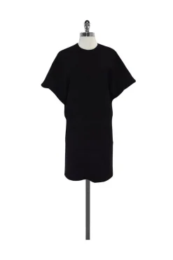 Alasdair - Black Wool Batwing Dress Sz S
