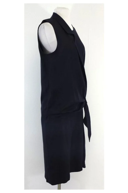 Alasdair - Navy Silk Draped Sleeveless Dress Sz 2