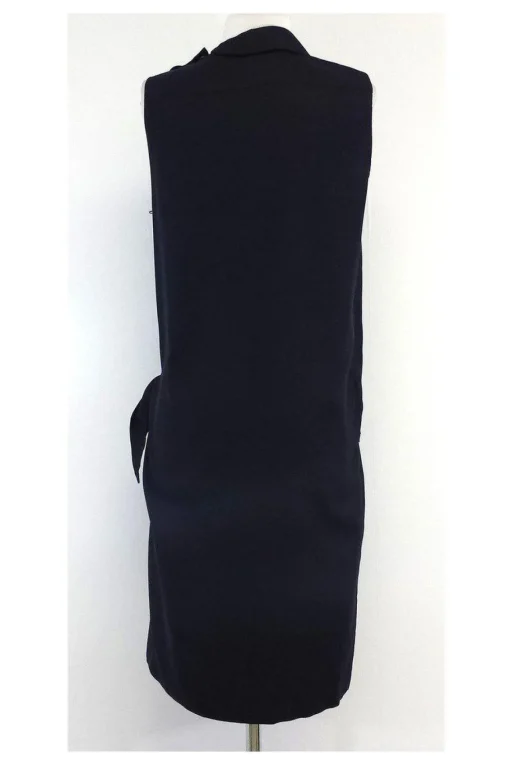 Alasdair - Navy Silk Draped Sleeveless Dress Sz 2