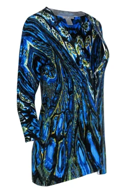 Alberto Makali - Blue & Yellow Swirl Patterned Cardigan Sz S