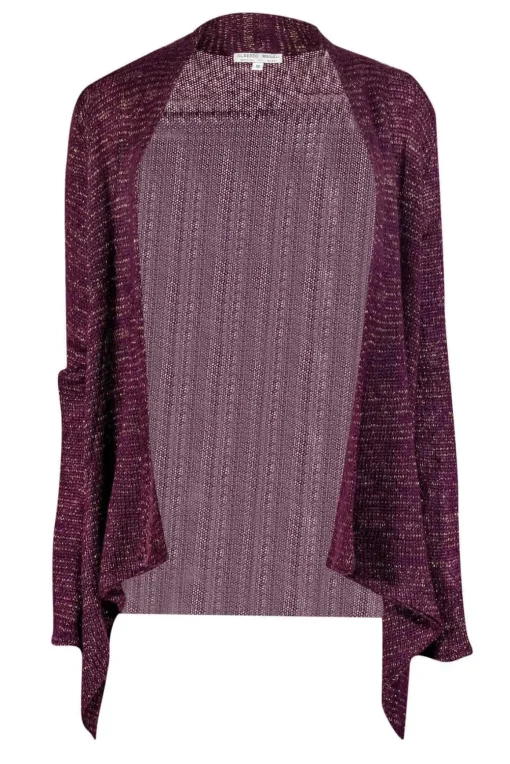 Alberto Makali - Purple Cardigan w/ Gold Woven Strands Sz S