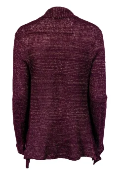 Alberto Makali - Purple Cardigan w/ Gold Woven Strands Sz S