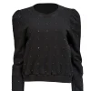 A.L.C. - Black Embellished Puff Sleeve Sweater Sz L