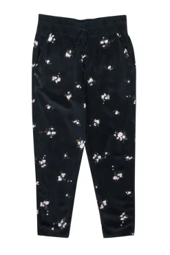 A.L.C. - Black Floral Print "Aster" Silk Pants Sz 8