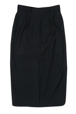 A.L.C. - Black Midi Pencil Skirt w/ Gold Buttons Sz 4