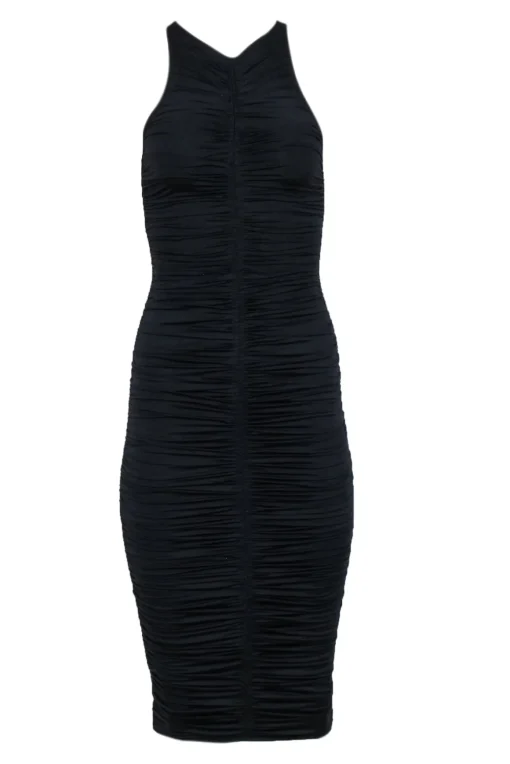 A.L.C. - Black Ruched Sleeveless Bodycon Dress Sz XS