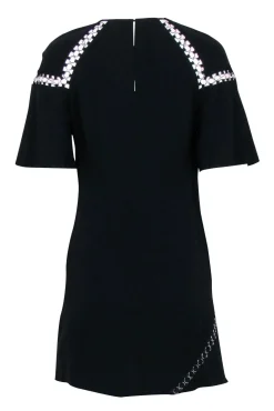 A.L.C. - Black Short Sleeve Grommet Trim Dress Sz 6