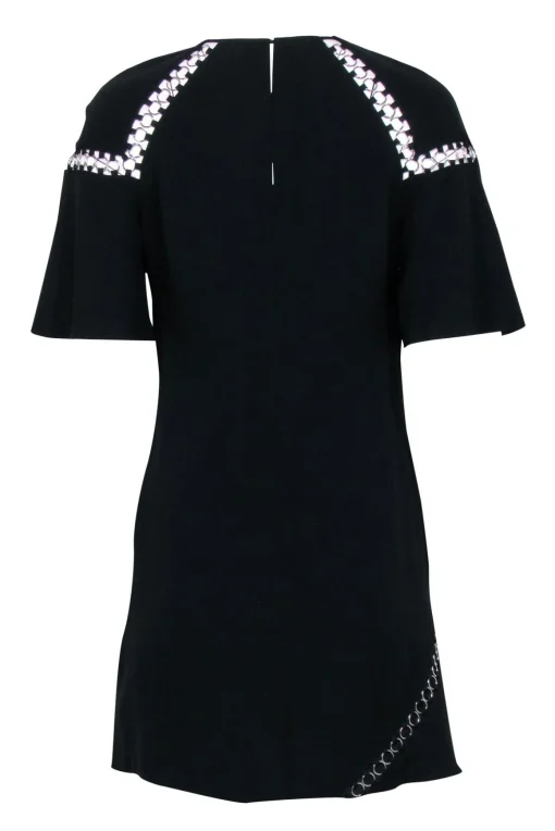 A.L.C. - Black Short Sleeve Grommet Trim Dress Sz 6