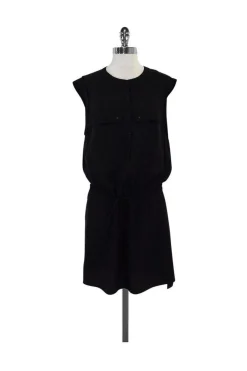 A.L.C. - Black Silk Sleeveless Dress Sz L
