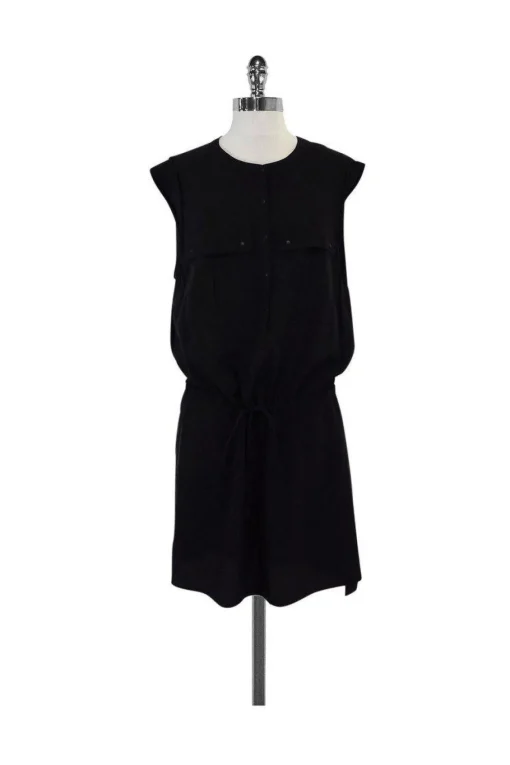 A.L.C. - Black Silk Sleeveless Dress Sz L