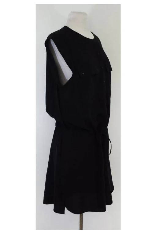 A.L.C. - Black Silk Sleeveless Dress Sz L