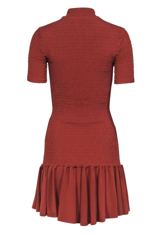A.L.C. - Burnt Orange "Aston" Smocked Mini Dress Sz S