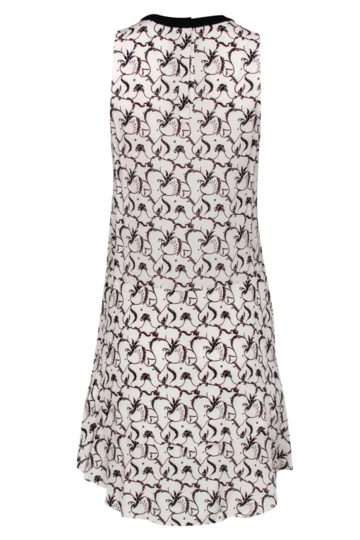 A.L.C. - Cream Silk Shift Dress w/ Filigree Print Sz 4