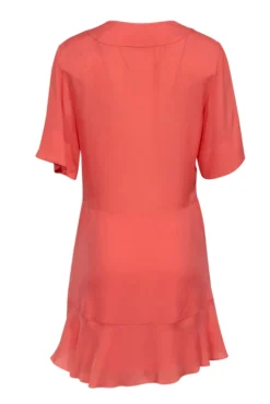 A.L.C. - Orange Silk V-Neck Dress Sz 6