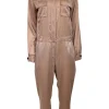 A.L.C. - Pink Long Sleeve Button Down Collared Jumpsuit Sz S