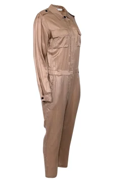 A.L.C. - Pink Long Sleeve Button Down Collared Jumpsuit Sz S