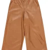 A.L.C. -  Tan Faux Leather Wide Leg Pants Sz 2