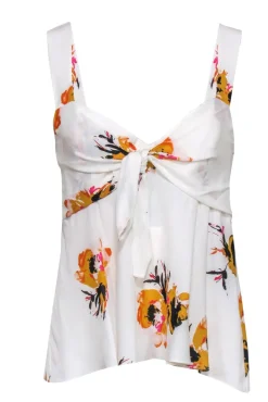 A.L.C. - White Tie Front Floral Print Top Sz 8