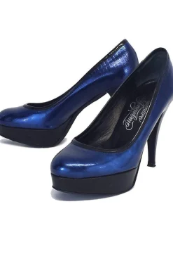Alejandro Ingelmo - Midnight Blue Leather Platform Pumps Sz 6.5