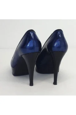 Alejandro Ingelmo - Midnight Blue Leather Platform Pumps Sz 6.5