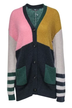 Alexa Chung - Multicolor Colorblocked Knit Cardigan Sz M