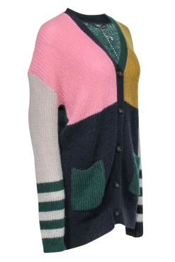 Alexa Chung - Multicolor Colorblocked Knit Cardigan Sz M
