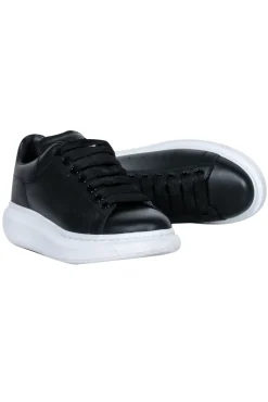 Alexander McQueen - Black Leather Lace Up Sneakers Sz 6.5
