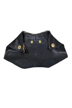 Alexander McQueen - Black Leather Manta Clutch Bag