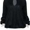 Alexander McQueen - Black Wool Sweater w/ Ruffle Trim Sz M