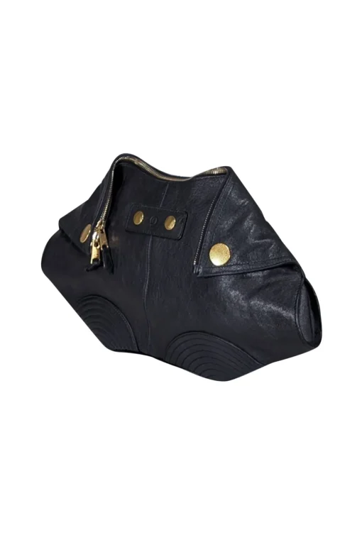 Alexander McQueen - Black Leather Manta Clutch Bag