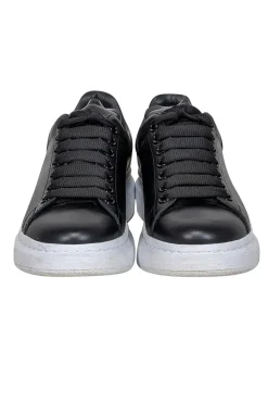 Alexander McQueen - Black Leather Lace Up Sneakers Sz 7.5