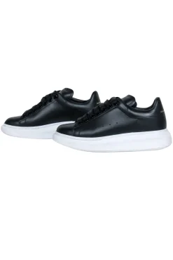Alexander McQueen - Black Leather Lace Up Sneakers Sz 6.5