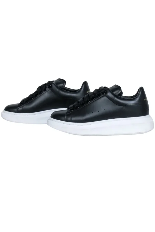 Alexander McQueen - Black Leather Lace Up Sneakers Sz 6.5