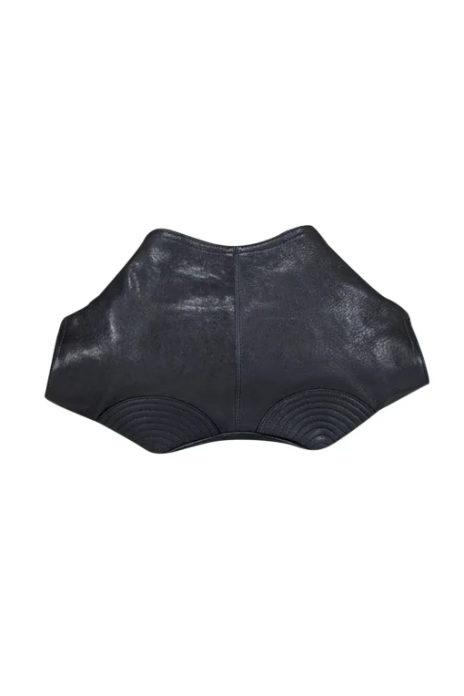Alexander McQueen - Black Leather Manta Clutch Bag