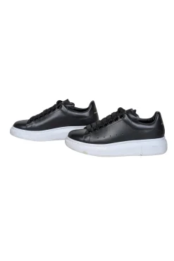 Alexander McQueen - Black Leather Lace Up Sneakers Sz 7.5