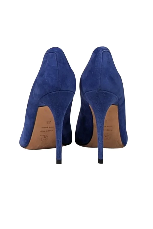 Alexander McQueen - Blue Suede w/ Gold Toe Basic Pumps Sz 6