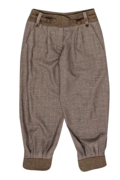 Alexander McQueen - Brown Plaid Tapered Ankle Pants Sz 8