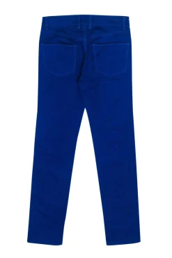 Alexander McQueen - Cobalt Blue Crop Jeans w/ White Side Stripe Sz 2