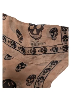 Alexander McQueen - Mauve & Black Skull Print Scarf