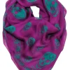 Alexander McQueen - Purple & Green Skull Printed Semi-Sheer Scarf