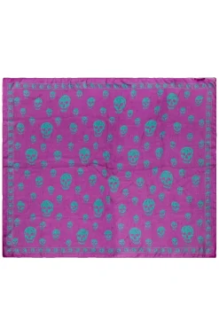 Alexander McQueen - Purple & Green Skull Printed Semi-Sheer Scarf
