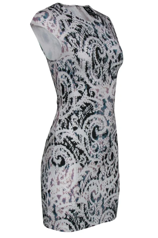 Alexander McQueen - White Lace Printed Sheath Dress Sz M