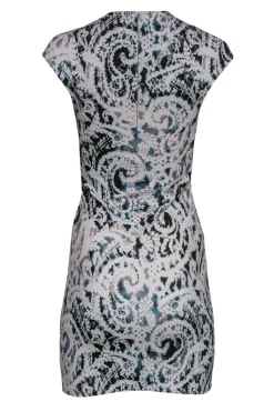 Alexander McQueen - White Lace Printed Sheath Dress Sz M