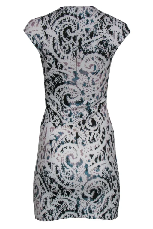 Alexander McQueen - White Lace Printed Sheath Dress Sz M