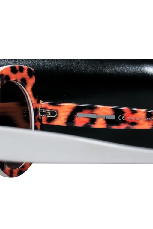 Alexander McQueen - White Round Frames w/ Tortoise Legs Sunglasses