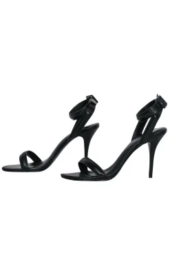 Alexander Wang - Black Leather Ankle Strap Open Toe Pumps Sz