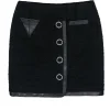 Alexander Wang - Black Mini Tweed Skirt w/ Leather Trim Sz 2