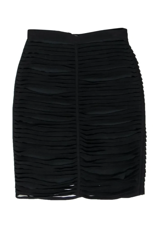 Alexander Wang - Black Split Draped Pencil Skirt Sz 4