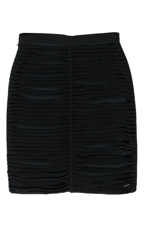 Alexander Wang - Black Split Draped Pencil Skirt Sz 4