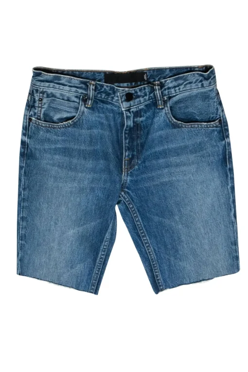 Alexander Wang - Medium Wash Cutoff Denim Bermuda Shorts Sz 26